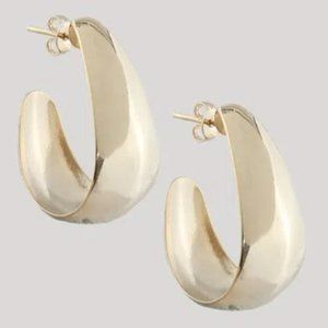 NWT Gold Plated Teardrop Hoop earrings
